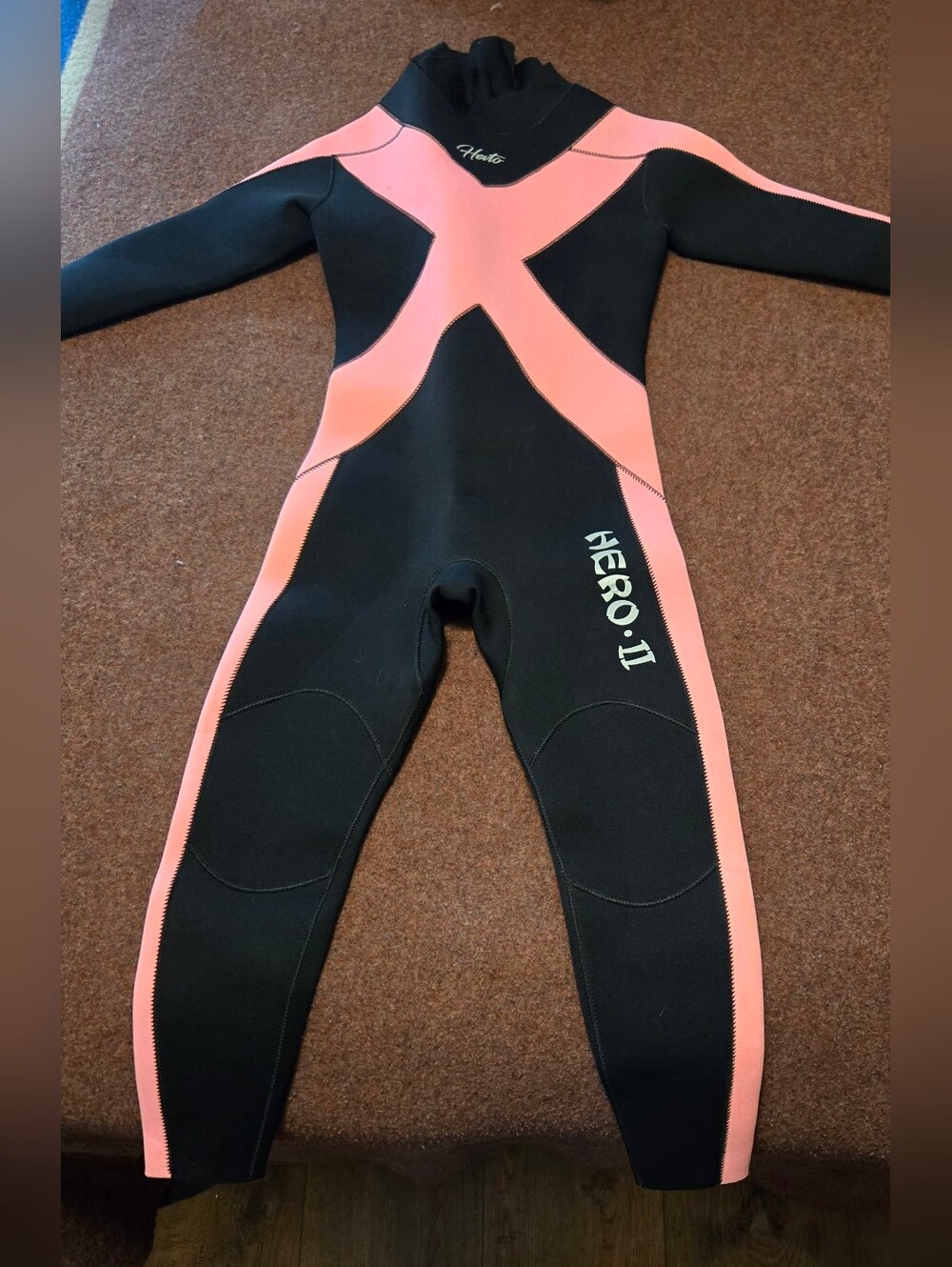 New! Hevto Hero II Youth Wetsuit Girls Size 8 Neoprene Pink And Black
